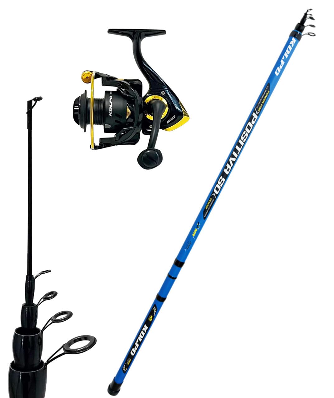 kolpo combo da pesca bolognese con canna 5 mt + mulinello con frizione micrometrica