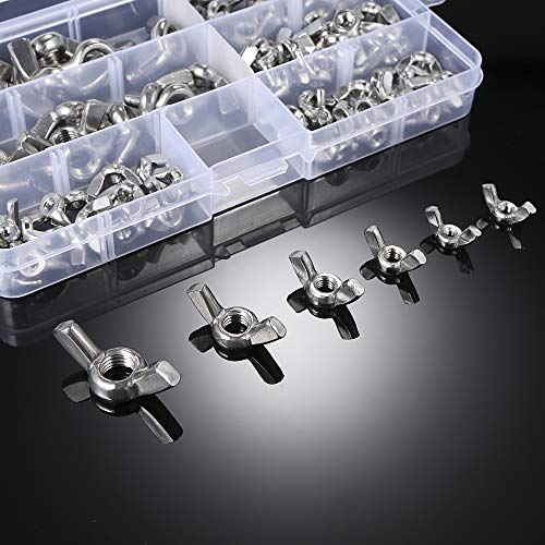 KKmoon DIN315 M-3/M-4/M5/M6/M-8/M-10 Conjunto de porcas sextavadas de aço inoxidável 304