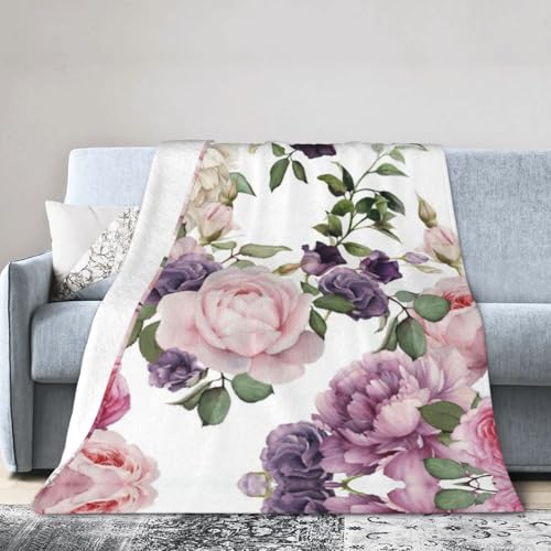 Couverture de voyage flanelle rose plaid canapé lit camping - 2