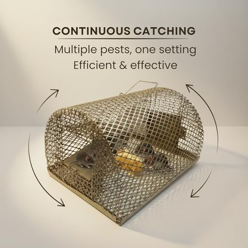 Image of Pestezy Rat Trap|Mouse Trap Cage Large Round Mouse cage |Pinjara for Continuous Catching of Big & Small Rats, Mice Ghoose Big Iron cage Strong & Durable Construction for Home, Office, Warehouse use