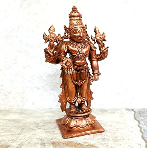 Image of Lord Venkateswara Murti Copper - 3.9 in - Pack of 1