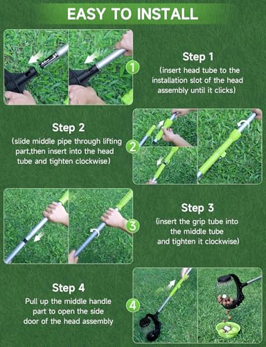 Nut Gatherer for Walnuts with 1.8-Gallon Capacity, No-Bend Emptying Design,Acorn Picker Upper Roller Suitable for 1.2"-3.6" Walnuts,Chestnuts, Fallen Apples & Tennis Balls(No Small Acorn)