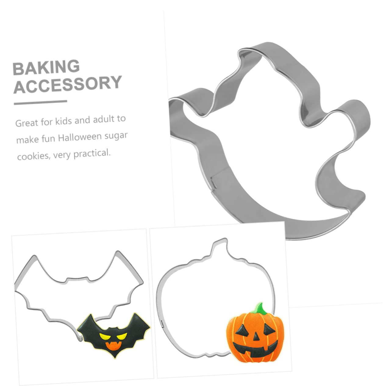 Cabilock 4 Sätze Halloween-schablonen Halloween Plätzchenform Keksformen Keksausstecher -keksform-set Wiederverwendbar Kessel Backzubehör Ausstechform Silver 6 Stück * 4
