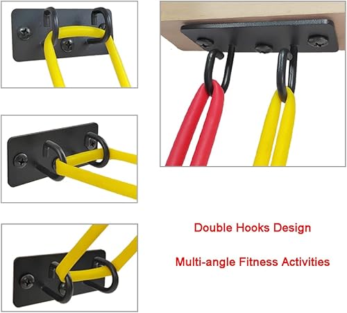 Miniatura 3 de 2 anclajes de pared de banda de resistencia, clip de montaje en pared para entrenamiento de ahorro de espacio, estación de ejercicio de gancho