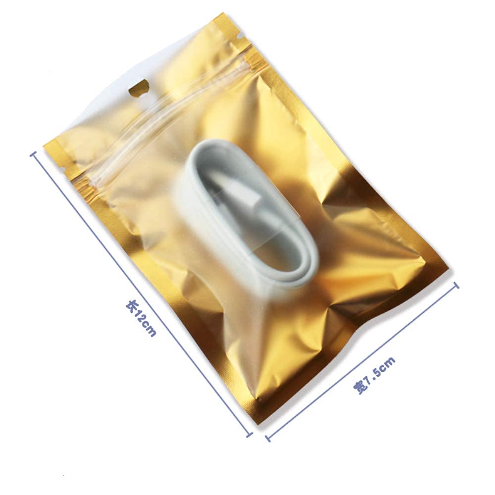Bolsas con Cierre hermético, 100 Piezas de Papel Aluminio Mylar plástico autosellado(3.0x4.7 Inch)