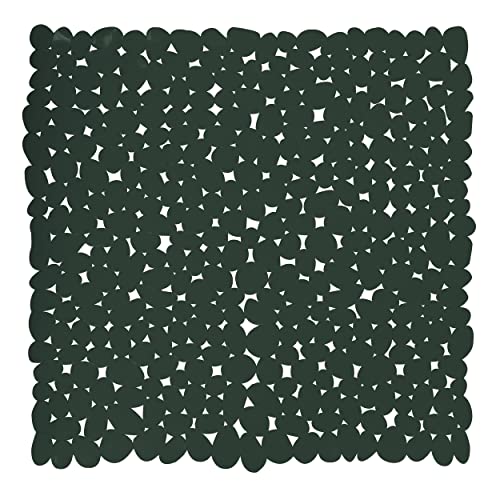 MSV Alfombrilla de Ducha Antideslizante con ventosas, 53 x 53 cm, Color Verde Oscuro, Cloruro de polivinilo, 54 x 53 cm (Quadratisch)