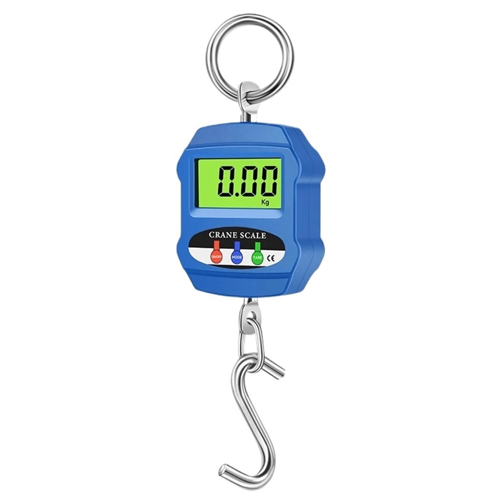 Digital Crane Scale, 300kg 50g Electronic Hanging Scales Digital Stainless Steel Hook Weighing LCD Crane Scale(Blu)