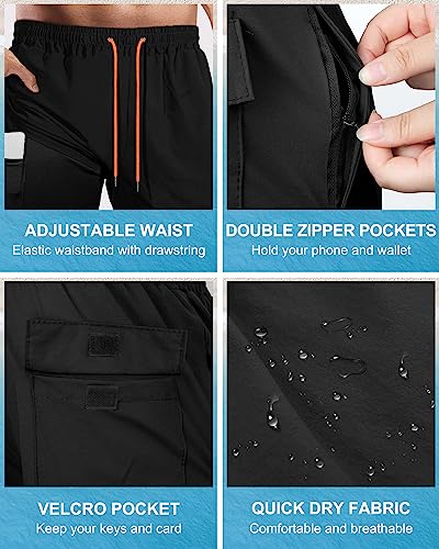 Fasker Mens Swim Trunks with Compression Liner 7" Inseam Quick Dry Bathing Suit Beach Shorts Swimming Trunks with Pockets2