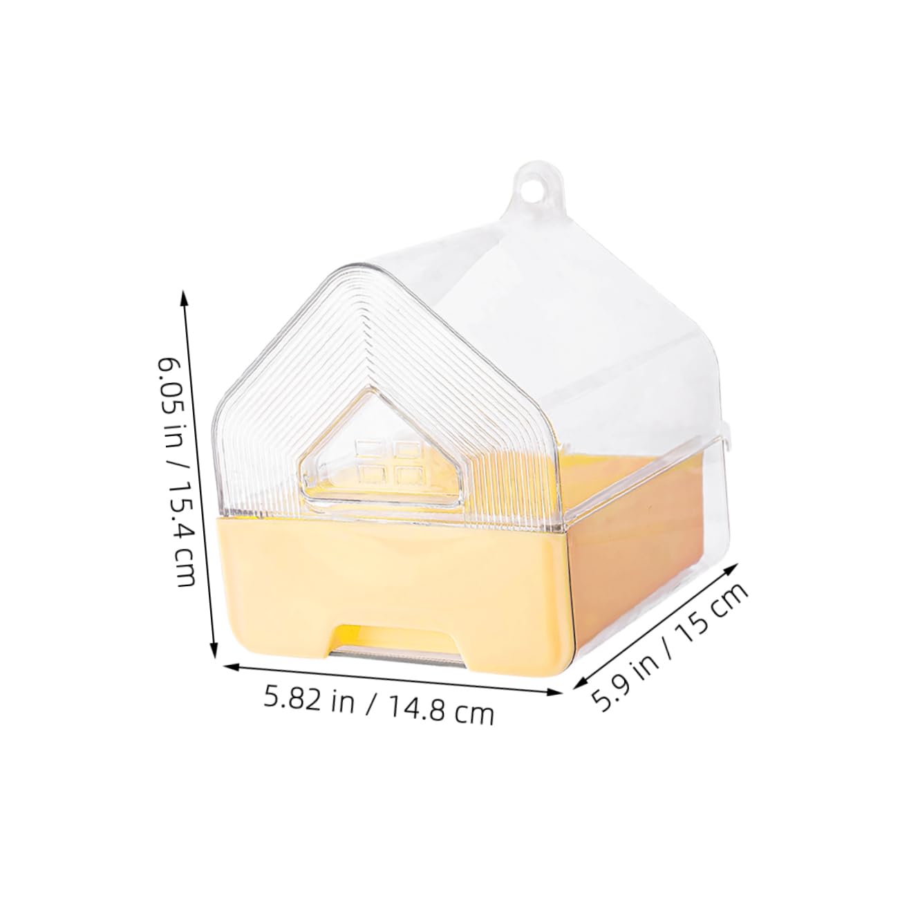 Sosoport Bain de Cage à Oiseaux avec Tiroir, Design Suspendu, 2 Pièces | Plastique, Rose et Jaune, pour Perruches et Calopsittes, Usage en Cage, Format Compact