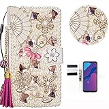 Xifanzi - Funda con tapa para Honor Play 9A, Honor Play 9A, funda de piel sintética con purpurina 3D, diseño brillante 3D, diseño de flores, diseño de flores