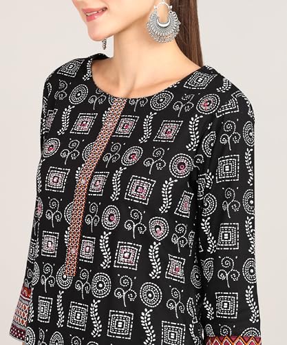 Exclusive Handmade BLACK Rayon Kurti Set - Includes Kurta, Pant, and Dupatta3