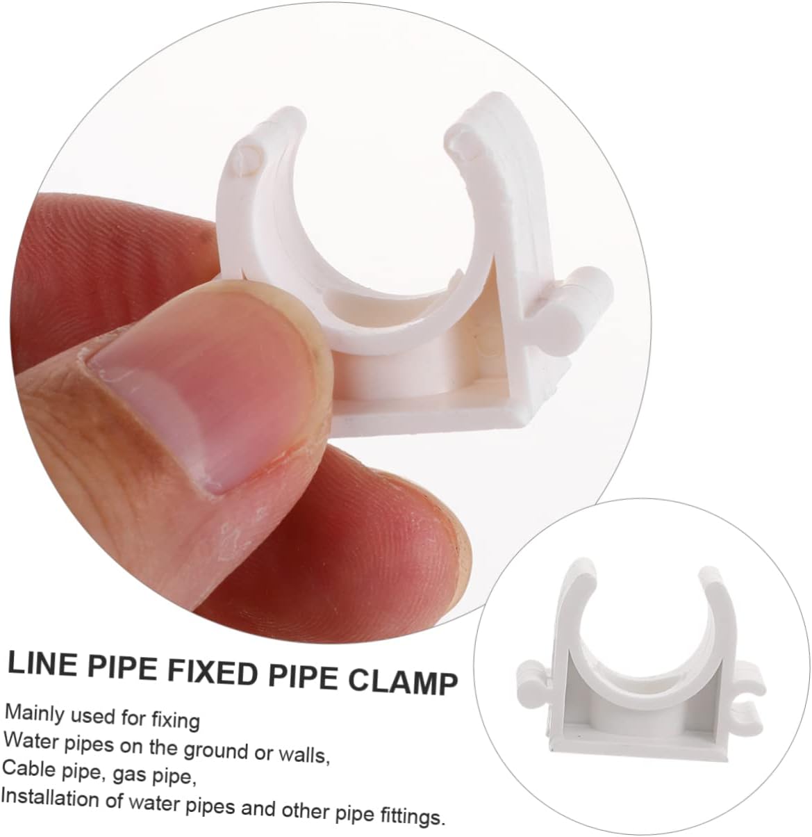 Toyvian Portable Clamps Clips for Water Pipes U-shaped Support Hangers Non-rusting Clips for Easy Installation and Fixing
