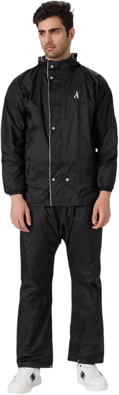 Reusable Raincoat With Hood Grey (XXL) | Full Sleeves Rainywear Unisex Raincot | Raincoat for Camping, Hiking & Travelling-image-21