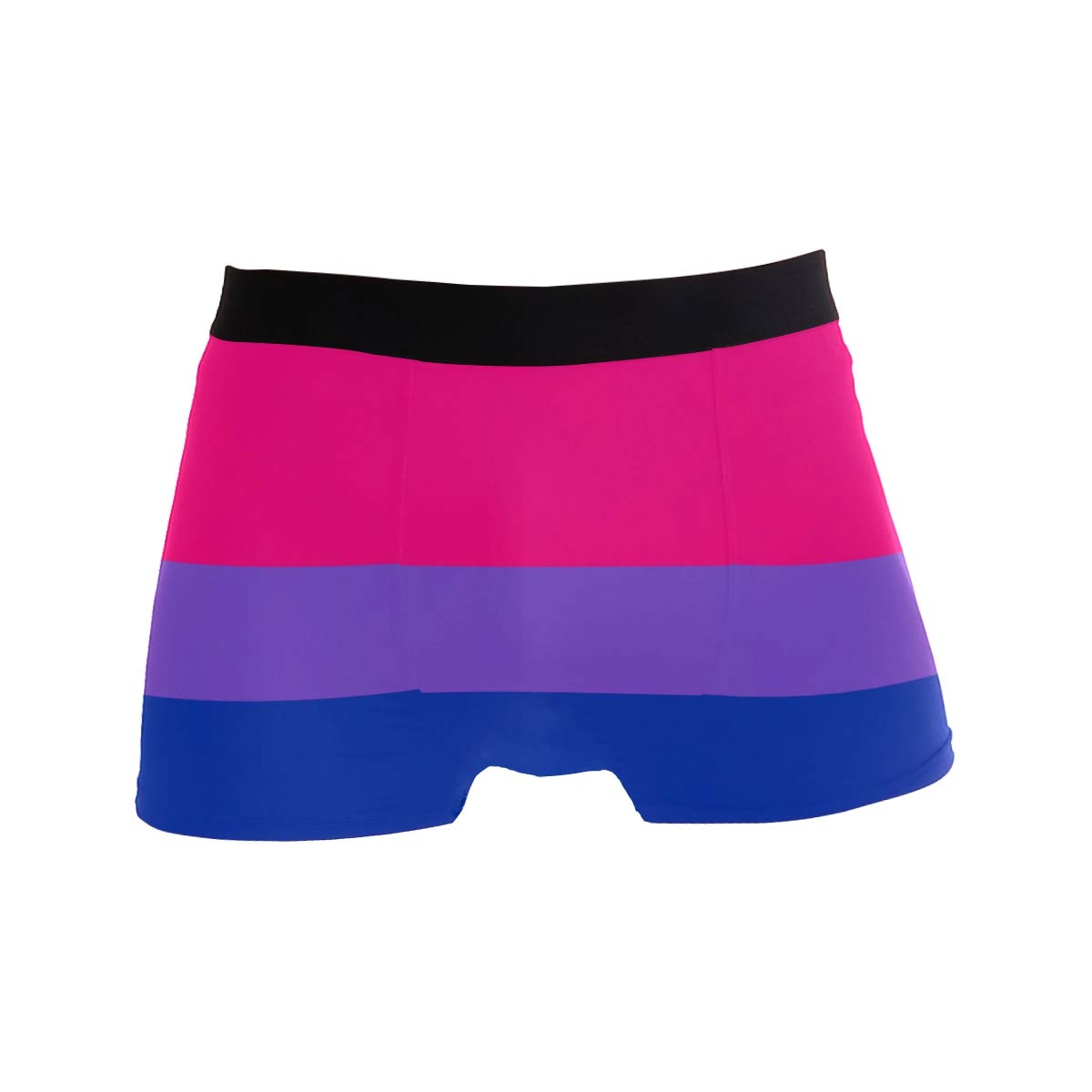 Zzkko Men's Multicolour Leisure Workout Underwear Brief Boxer Rainbow Bisexual Striped Flag Underwear Soft Boxer Briefs Size S