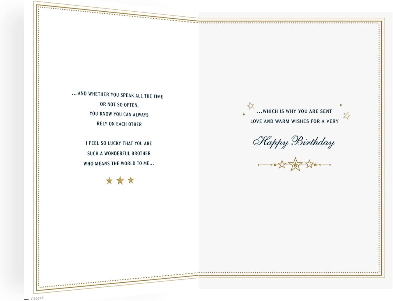 Regal Publishing Classic Birthday Card Brother - 9 x 6 inches