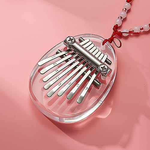 Kalimba, 8 Tons Thumb Piano Acrylique Marimba Mini Finger Piano Accessoires Innovants Instruments De Loisirs De Plein Air Cadeau Pour Enfants Instrument D'apprentissage Facile(De forme ovale)