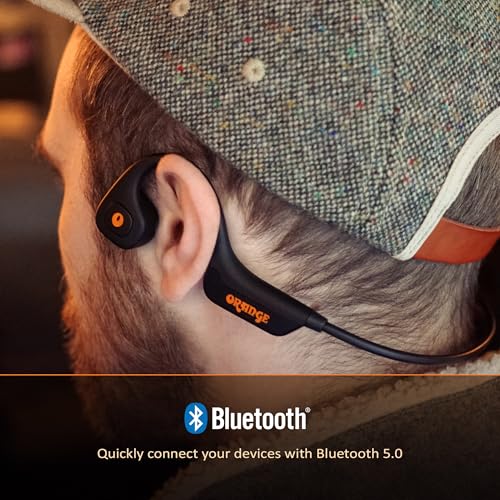 Image of Orange Bone Conduction Headphones, with Magnetic Charger