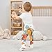Baby Pants with Feetie Cotton Baby Overalls Comfy Fit Footed Pants for Boys Girls 3M Cute Teddy Bear Piloting Sitting in The Plane Window
