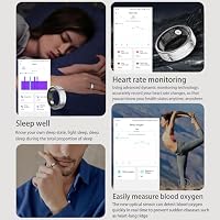 Smart Ring Smartringe für Herren Damen Fitnessring Schrittzähler Schlaf Ring Herzfrequenz Fitness Tracker Ring Kalorien Health Sport Smart Ring Android iOS Gesundheitsring Pulsmesser Größe 11 – Ansicht 5