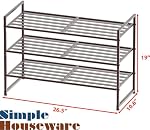 Simple Houseware 3-Tier Stackable Metal Panel Shoe Racks with Shelves for Storage Organizer, Bronze