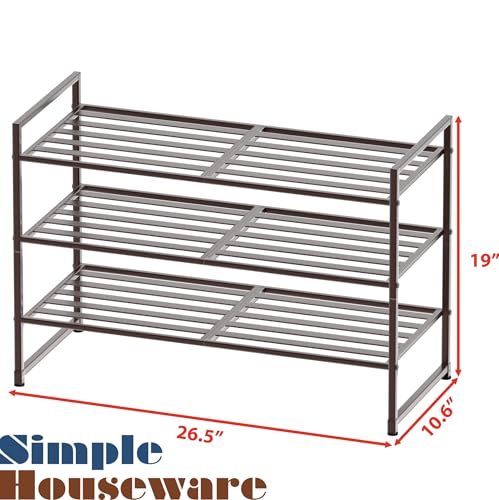 Simple Houseware 3-Tier Stackable Metal Panel Shoes Rack, Bronze by Simple Houseware - Image 6