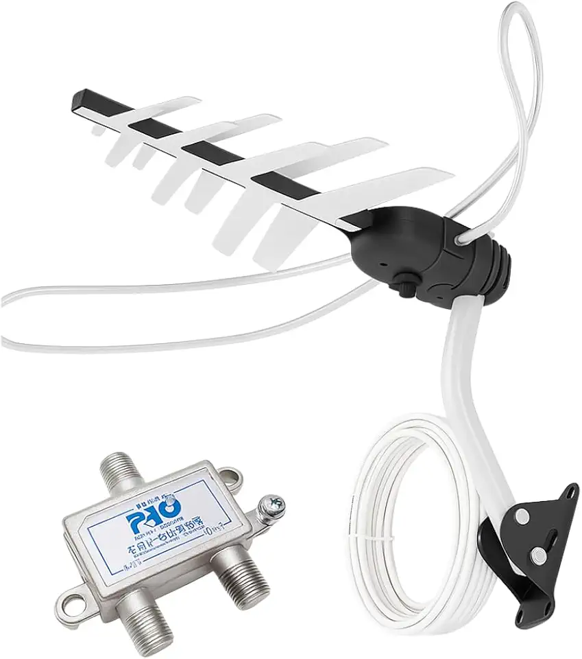 Antena Externa Digital Aquário DTV-3000 VHF UHF FM HDTV 4K com 16m de Cabo e Suporte