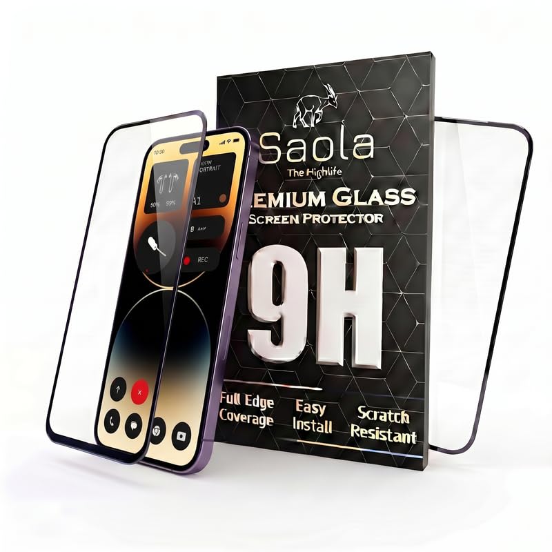 Image of Saola HD+ Oleophobic Tempered Glass For Apple Iphone 14 Pro Max (PACK OF 1) with Hassle-less Installation Kit. Full screen Coverage. 6.7 inch