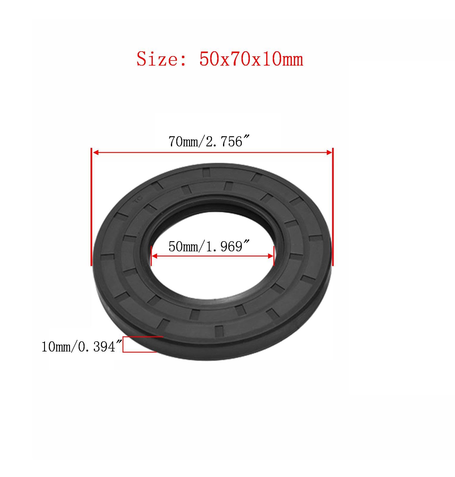 Nitrilkautschuk-Abdeckung, Doppellippe mit Feder, TC 50mm x 70mm x 10mm, Schwarze Packung mit 2