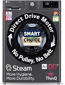 LG Smart Choice, 9 Kg, 5 Star, AI Direct Drive Technology, Steam, 6 Motion DD & Wi-Fi Fully-Automatic Front Lo