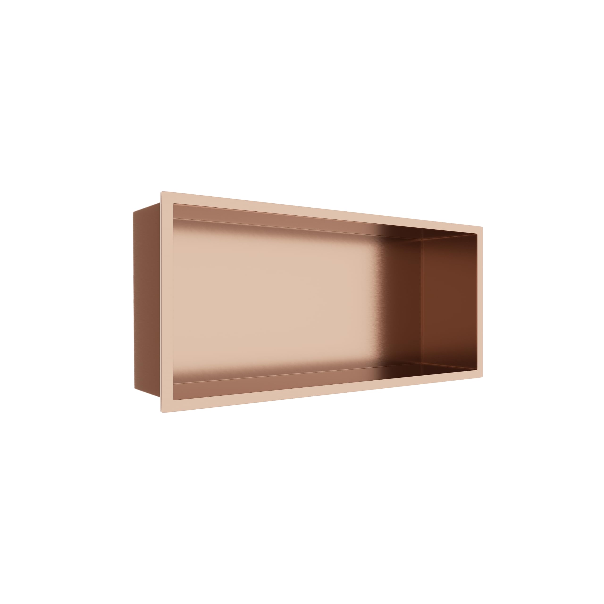 Wall-Box One Nicho de Ducha de Pared de Acero Inoxidable Cobre, Impermeable, Instalación de Nicho Flexible, 45x20x10cm, Cobre, Nicho para Utensilios de Baño, Sin Azulejos