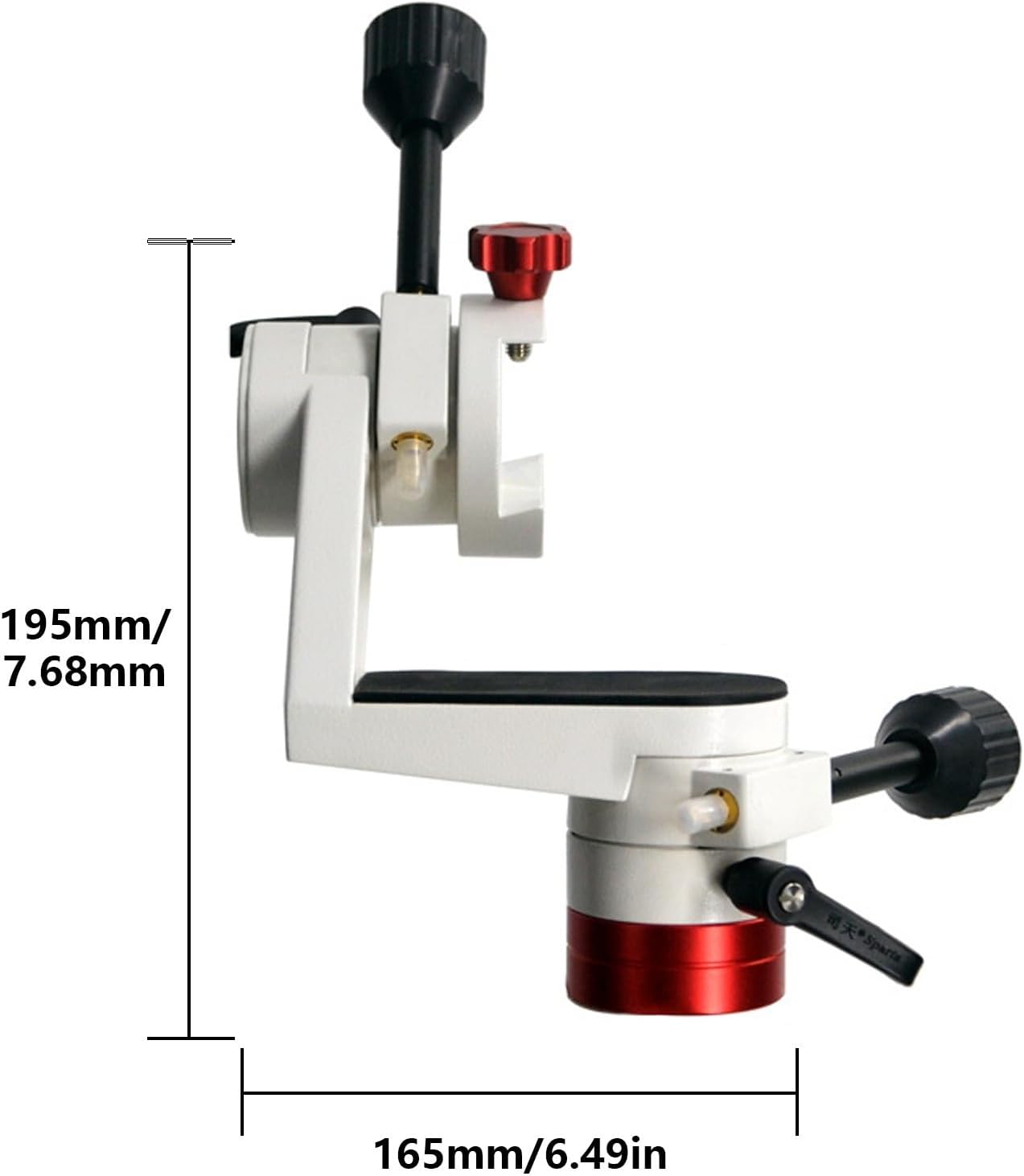 Equatorial Mount Altazimuth Telescope Mount with Equatorial Mount 360 Degree Horizontal 3 8in Thread 5kg Weight Bearing for Cameras Telescopes Binoculars(Red)