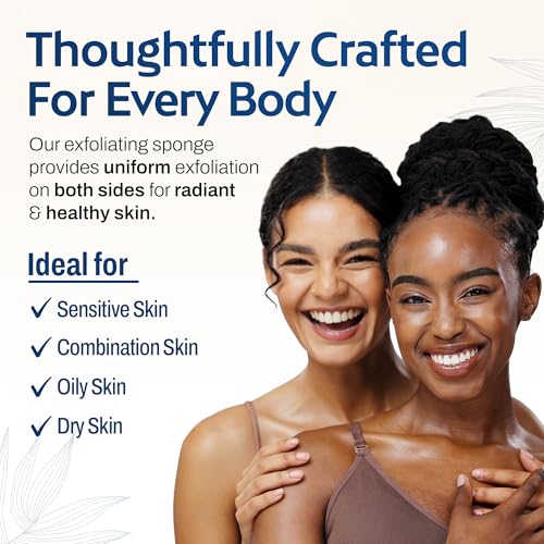 HartFelt [10 Pack] Regular Exfoliating Facial Sponge for Face - Daily Cleansing Scrubber - Buf Dirt Away with Puf Styled Reusable Face Pads for Removing Makeup, Dirt, and Dead Skin - Made in USA