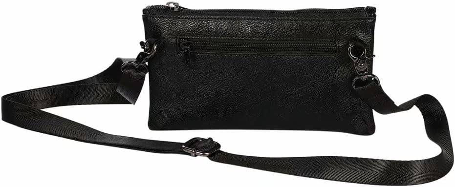 Outdoor Crossbody Leather Phone Bag Men Women Shoulder Wallet Case Zipper Card Holster