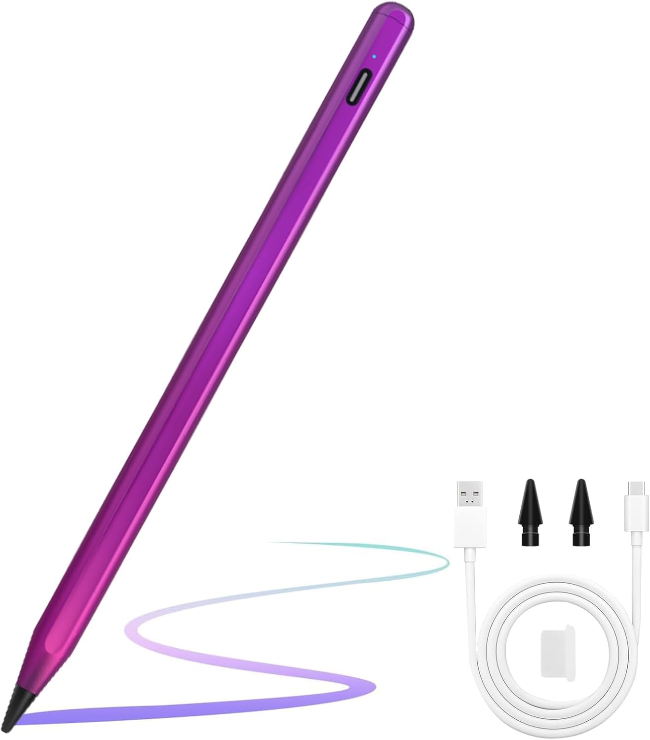 ANYQOO Stylus Pen for iPad 6th-11th Generation - Fast Charge Magnetic Pencil, Compatible with 2018-2025 Apple iPad Pro 11"/12.9"/M4, iPad Air 3/4/5/M2/M3, iPad mini 5/6 Gen/A17Pro Purple