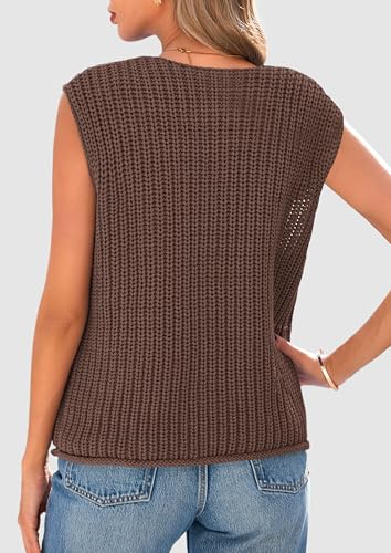PRETTYGARDEN Women's Summer Sweaters Vest 2025 Sleeveless Button Down Cropped Pockets Chunky Knit Cardigan Trendy Tank Tops2