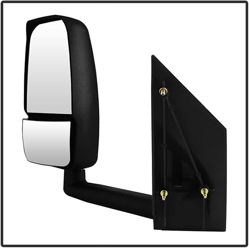 Miniatura 3 de ACANII - Reemplazo del espejo de remolque plegable manual para GMC Savana VanChevy Chevrolet Express 2003-2017 - Lado izquierdo del conductor