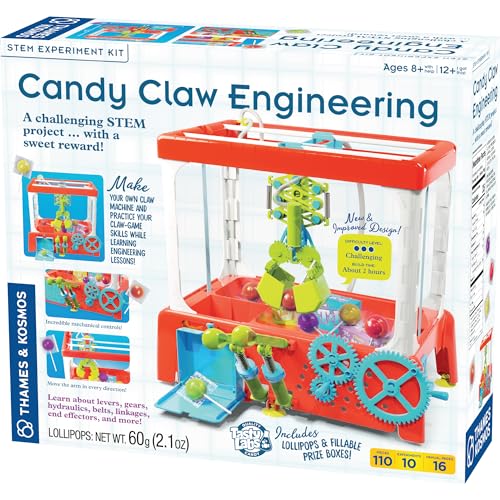 Thames & Kosmos Candy Claw Engineering STEM Experiment Maker Lab | Build Your Own Claw Machine | Learn Hydraulics & Engineering | Includes Lollipops | Toy of The Year Finalist | Difficulty: Advanced