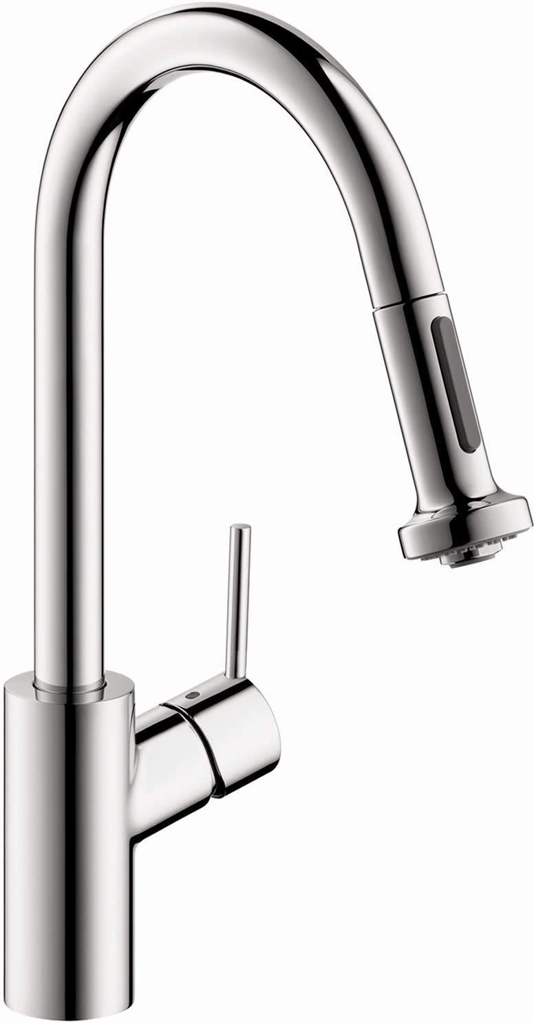 HansgroheTalis S² Chrome High Arc Kitchen Faucet, Kitchen Faucets with Pull Down Sprayer, Faucet for Kitchen Sink, Magnetic Docking Spray Head, Chrome 14877001