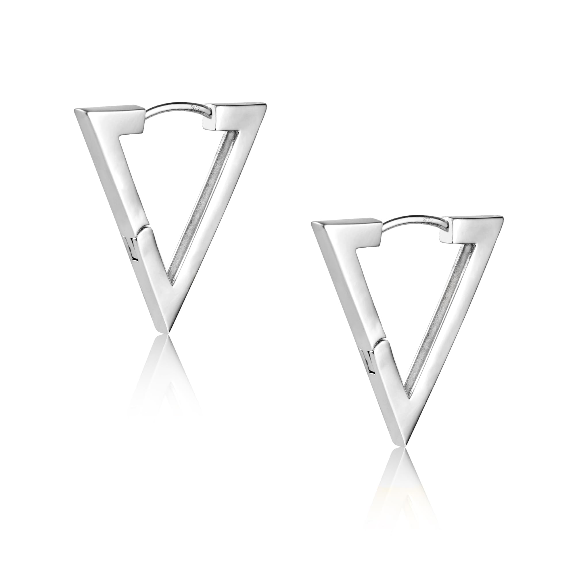 ALEXCRAFT Pendientes Mujer Plata 925 Chapado en 14K Oro Rectangulares Geométricos Minimalistas