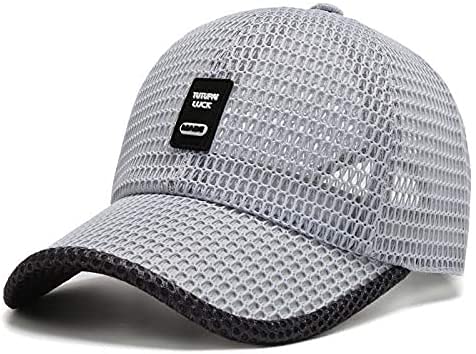 ABOULLYABOULLY Summer Mesh Baseball Cap Trucker Mesh Hat Baseball Cap for Men Women Outdoor Sports (Light Grey-1)