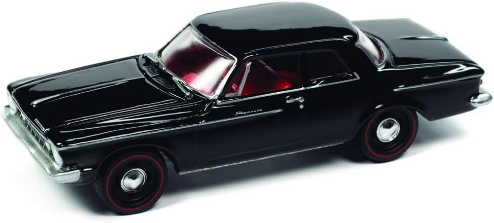 1962 Plymouth Savoy Max Wedge Silhouette Black with Red Interior Classic Gold Collection Series Limited Edition to 11880 Pieces Worldwide 1/64 Diecast Model Car by Johnny Lightning