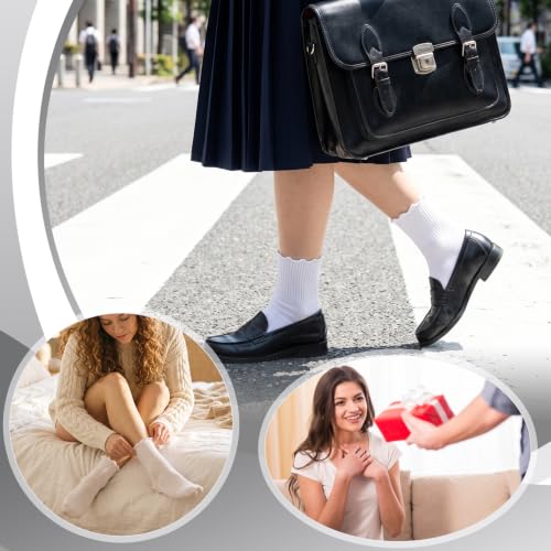 Image of Women Ruffle Striped Frilly Socks