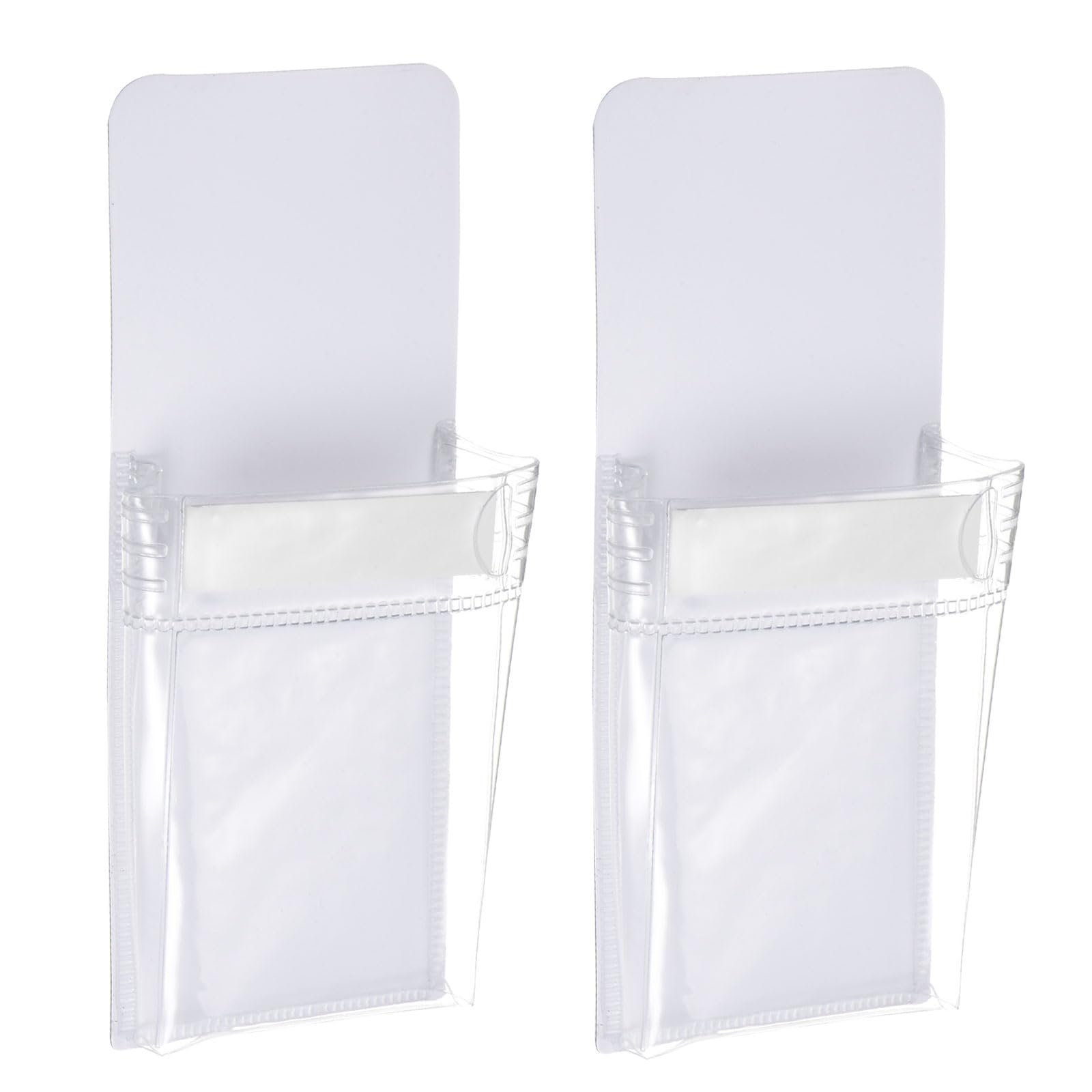 PATIKIL Magnetic Pen Holder for Refrigerator 2 Pack 150x60mm Dry Erase Marker Pencil Holder Cup Organizer for Fridge Whiteboard Locker White