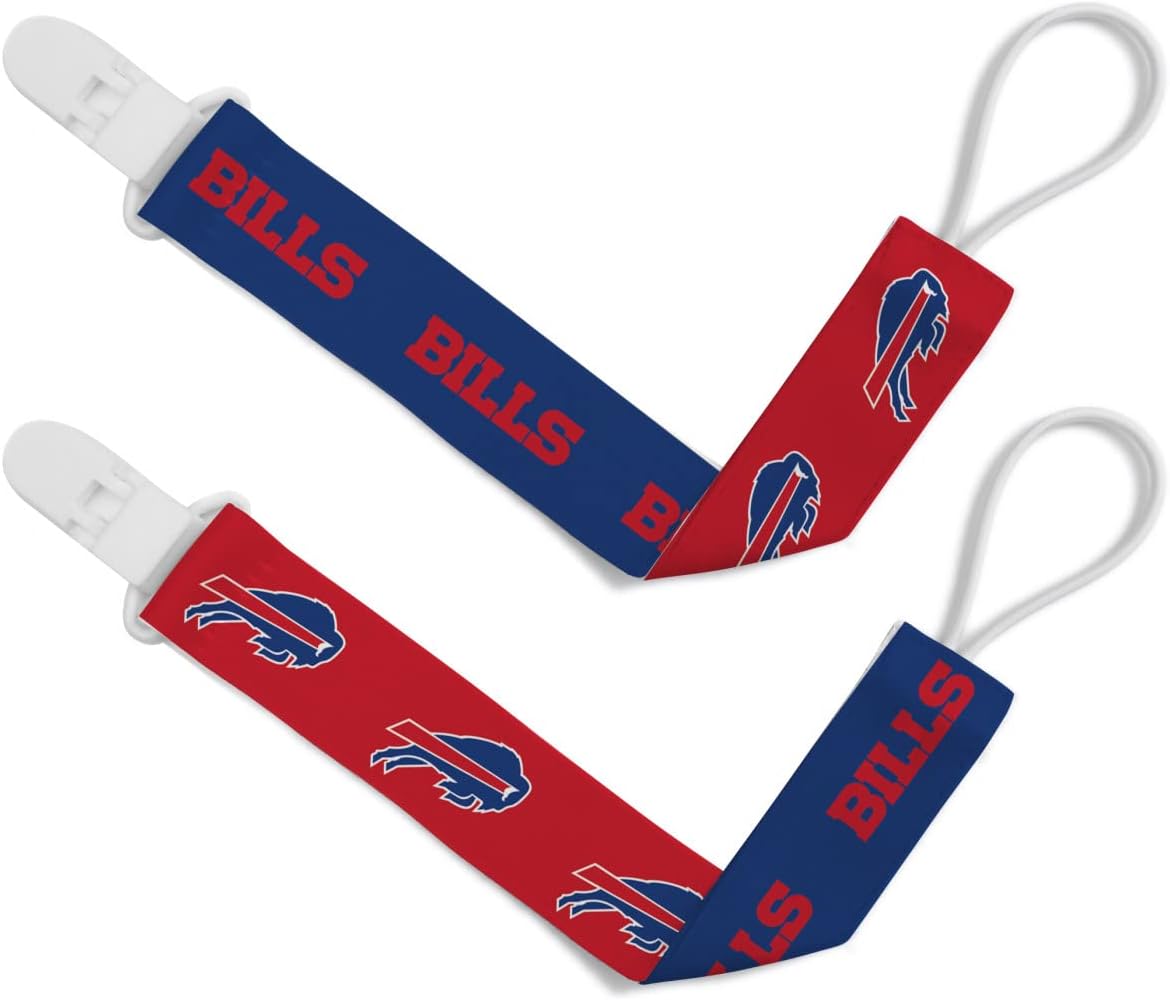 Baby Fanatic Officially Licensed Unisex Pacifier Clip 2-Pack - NFL Buffalo Bills - Officially Licensed Baby Apparel