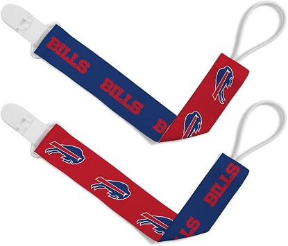 Baby Fanatic Officially Licensed Unisex Pacifier Clip 2-Pack - NFL Buffalo Bills - Officially Licensed Baby Apparel