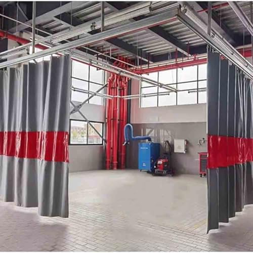Ognioodporny ekran spawalniczy Wytrzymała kurtyna z włókna szklanego do bariery warsztatowej 1 opakowanie(24.6x8.3ft)