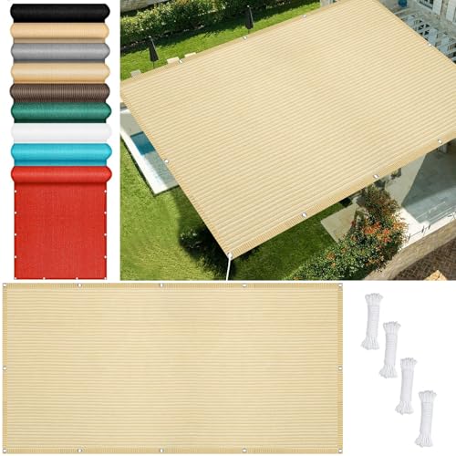 Toldo vela de sombra de tejido premium rectangular protección UV y ojales reforzados 2