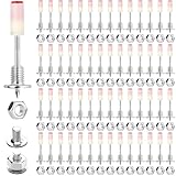 Worldity 150 Pcs Manual Steel Nail, Nails for Manual Steel Nail Gun, 7.3mm Dia Round Concrete Nail, M8 Screw Nut Nails for Concrete Ceiling Cable Ducts Fixed Slotting Device Repair Tool