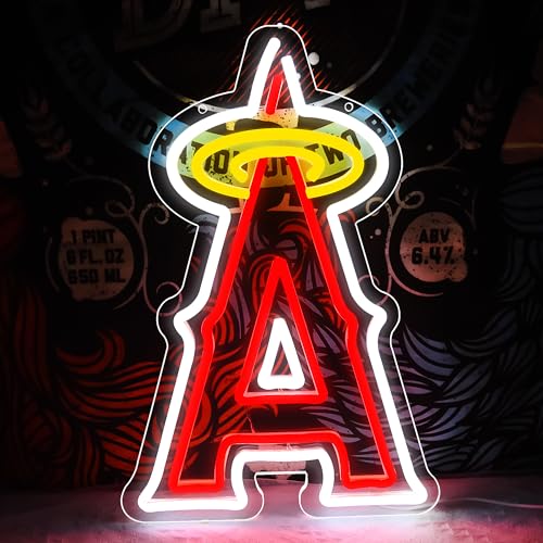 Image of Baseball Neon Sign for Wall Decor Baseball Team Sign for Sport Club Dimmable Led Neon Light for Man Cave Bedroom Garage Birthday Party Baseball Room Size 16.1 * 10.6 In(ZYLD129-Angle)