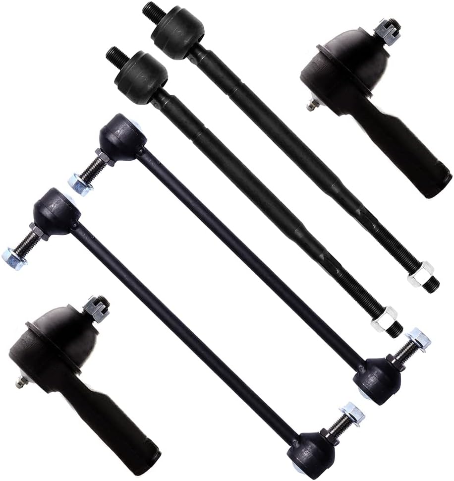 6pc Set Front Suspension Kit Outer Inner Tie Rod End Sway Bar End Link Replacement For Honda Odyssey